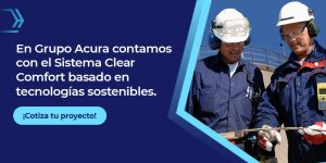 banner de color azul que invita a contactar a Grupo Acura para implementar la tecnología Clear Comfort.